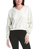 Sweaty Betty REVIVE CASUAL CROPPED V-NECK SWEATSHIRT Lily White