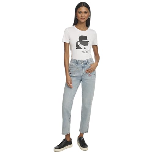 KARL LAGERFELD Paris Women's Sport Fashion Denim,ICE Blue,12