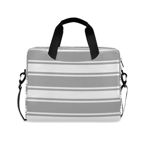 Bolso para laptop gris a rayas para oficina y negocio miniatura 1