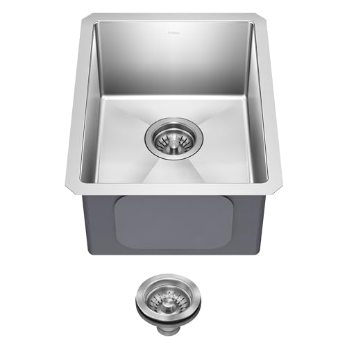 KRAUS Standart Pro 14 -inch Undermount Single Bowl 16 Gauge Stainless Steel Bar Kitchen Sink, KHU101-14