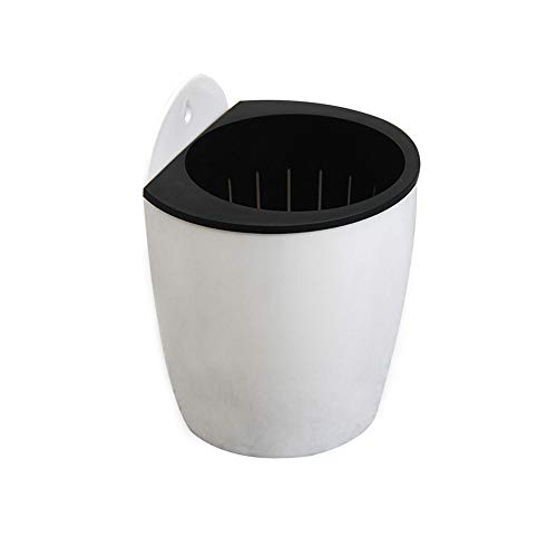 Rely2016 Self Watering Hanging Flower Planter Pots Plant Pot Flowerpot, Round Shape Wall Mounted Plastic Indoor Outdoor Flowerpots Equipped with Removable Basket and Cotton Rope (130# Medium)