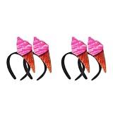 Uonlytech 4 Pezzi Cerchietto Cono Gelato Decorativo e Divertente per Feste in Costume, Accessorio per Chioma per Party tra Amici e Famiglie