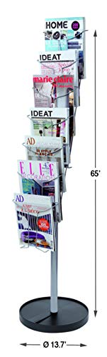 Alba Wire Floor Standing Literature Display, 7 Compartments, 59.1