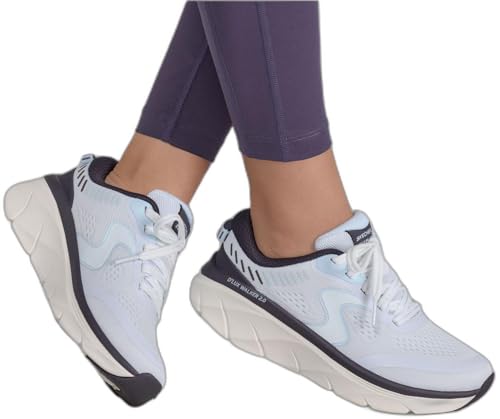Skechers - Womens D'Lux Walker 2.0 - Active Pace Sneakers, Color White/Multi, Size: 8.5 M US2