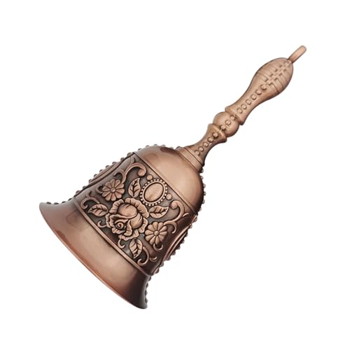 Sionhiuo Campanello a mano, campanello | Campanello di servizio vintage in metallo | Campanello di chiamata manuale in ottone forte, estetico e di lusso, per la scuola, la chiesa, i matrimoni,