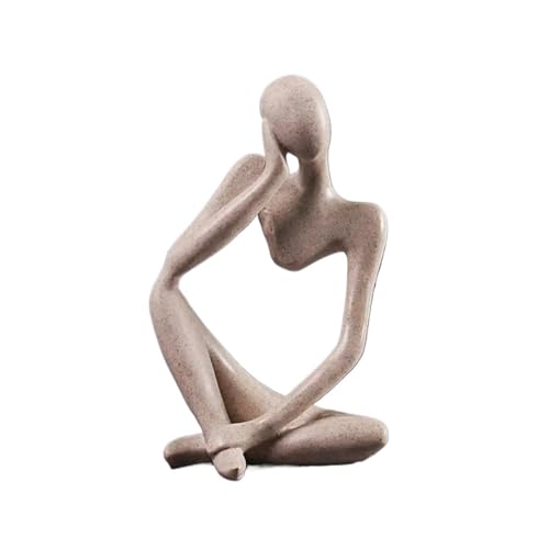 WWWASASA RHAIYAN Nordic Abstrakte Denker Statue Harz Figur Büro Home Dekoration Desktop Dekor Handgemachte Handwerk Kunst Skulptur(Gray B)