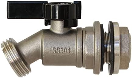 RAINPAL RBS006 Stainless Steel Rain Barrel Spigot (Quarter Turn Ball Valve)