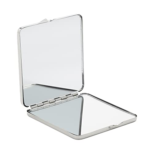 Espejo compacto cuadrado plateado con canutillo miniatura 6