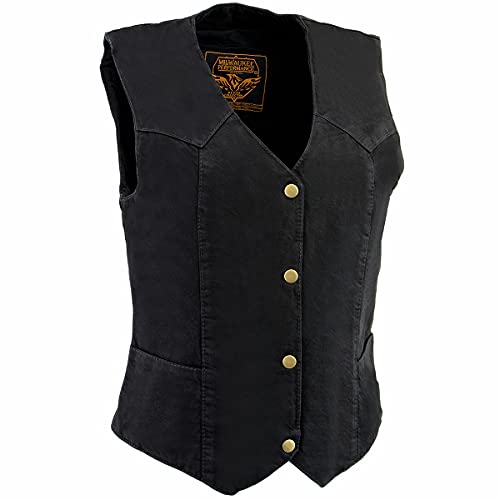 Image of Milwaukee Leather Women's Premium Denim Motorcycle Rider Vest | MDL
