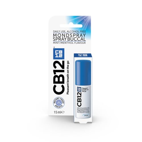 CB12 Spray orale – Fresca diretta Lungo la strada, Riduce la causa di alitosi, con acetato di zinco, sapore di menta – 15 ml