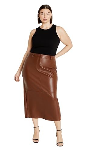 City Chic Women's Skirt-Faux Leather Ivy