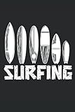 SURFING: Surfing Notebook Surfer Notizbuch Surf Planer Journal 6x9 kariert karo