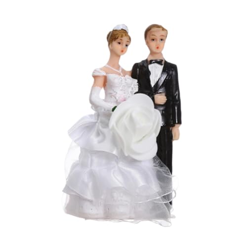 Figurines de mariés avec voiles blancs et décoration de buffet de mariage - 6