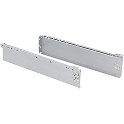 Cajones Cocina Emuca Emuca 4388025 - Kit de cajón, laterales metálico, guías para piedras, 118 x 500 mm, acero pintado aluminio