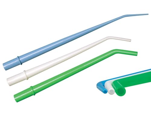 AmeriCan Goods 100/Pack Disposable Dental Surgical Aspirator Tips Plastic Suction Aspirating Tips Green 1/4'', White 1/8'', Blue 1/16