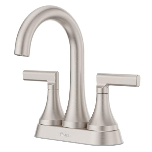 Pfister Vedra Bathroom Sink Faucet 4 in Centerset 2-Handle 3-Hole NSF Certified Spot Defense Brushed Nickel Finish with Push & Seal Drain TiteSeal Technology LF048VEDGS