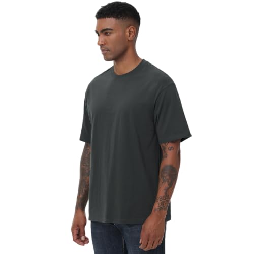 Image of KEEPSHOWING Mens Oversized Short Sleeve T-Shirts Cotton Loose Fit Tees