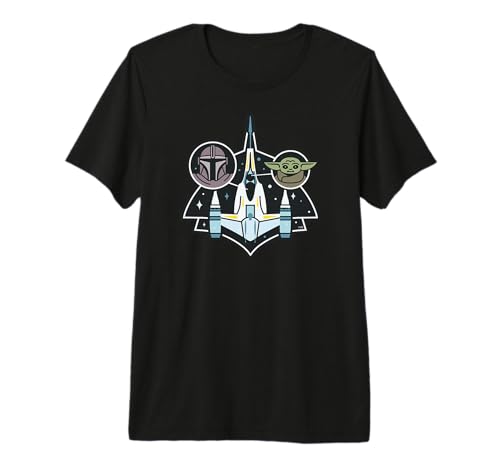 T-shirt Star Wars Mandalorian Grogu vetement geek N-1 Starfighter original