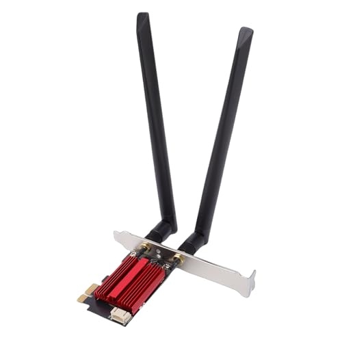 Tarjeta inalámbrica Cuifati WiFi 7 PCIe, 6400 Mbps, banda 6G 5G 2.4G, adaptador de red de escritorio con antenas duales de 8dBi miniatura 1