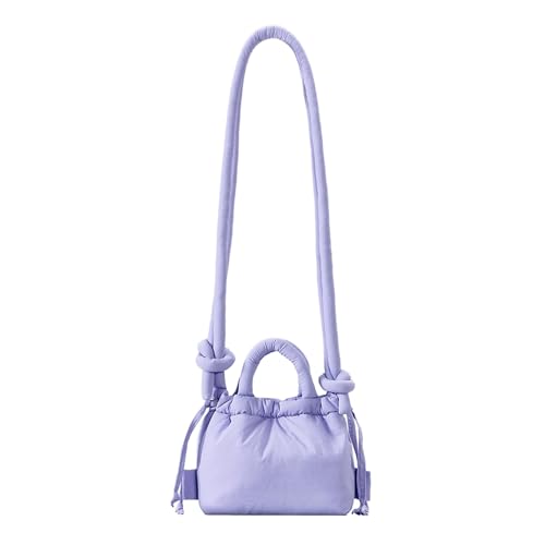 Puffer Tote Bag Mini Puffy Quilted Bucket Purse for Women Lightweight Quilted Bubble Shoulder Bag Crossbody Puffy Bucket Tote