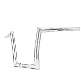 Mofun 12' Rise Handlebar Ape Hangers 1' Clamp 1.5' Fat Bar Compatible with Harley Softail Sportster Dyna, Road King 1994-2022, Road Glide 1998-2013, Chrome