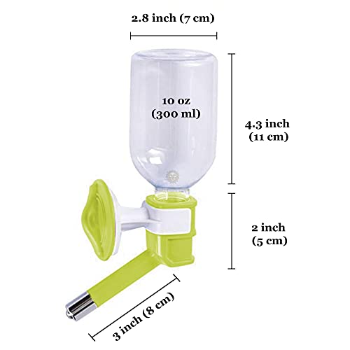 Image of SunGrow 10 oz Guinea Pig & Hamster Pet Crate Water Bottle Dispenser, No Drip Dog Puppy & Cats Cage Kennel Wall Mount Water Dispenser /Feeder Bottle, Suitable for Kitten, Ferrets & Other Small Animals