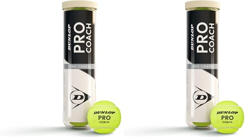 DUNLOP Tennisball Pro Coach - für Coaching und Trainingseinheiten (4 Bälle) (Packung mit 2)