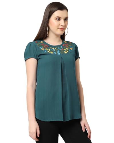 Image of Go.4.it Women's Top with Multi-Color Embroidery
