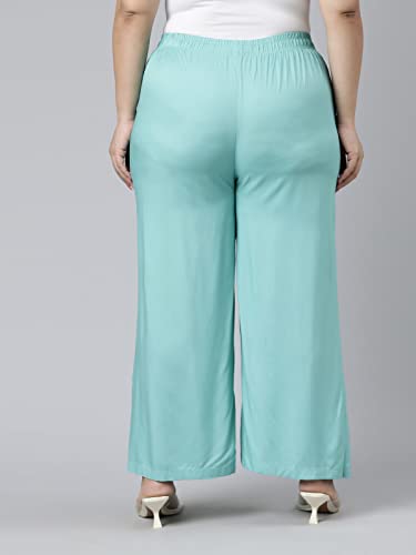 Image of GO COLORS Soft Viscose Basic Palazzo Full Length for Women| Breathable, Mid Rise, Relaxed Fit