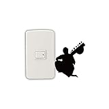 YUFUD Lichtschaltersticker Mann spielt Gitarre Vinyl Schalter Aufkleber Gitarrist Musikinstrument wandaufkleber für Musik Zimmer Schlafzimmer wohnkultur rosa A