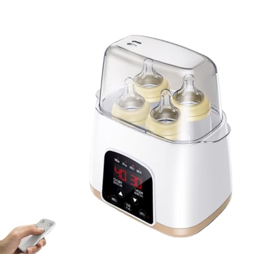 Bxzzuisミルクウォーマー 多機能ミルクボトルウォーマー 乾燥殺菌保温加熱恒温保温ミルク保存箱 授乳用品魔法瓶ポット タッチパネル搭載 24時間保温可能 空焼き防止 (ブラウン,リモコン付き)