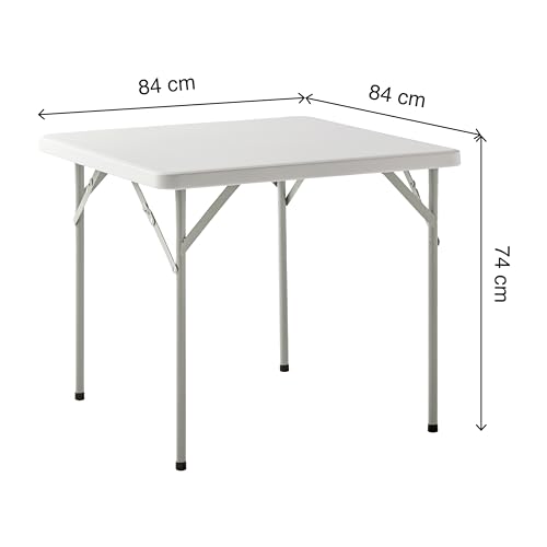 Miniatura 2 de Kg Kitgarden - Mesa Plegable Portátil Multifuncional, 84x84x74cm, Cuadrada, Blanco