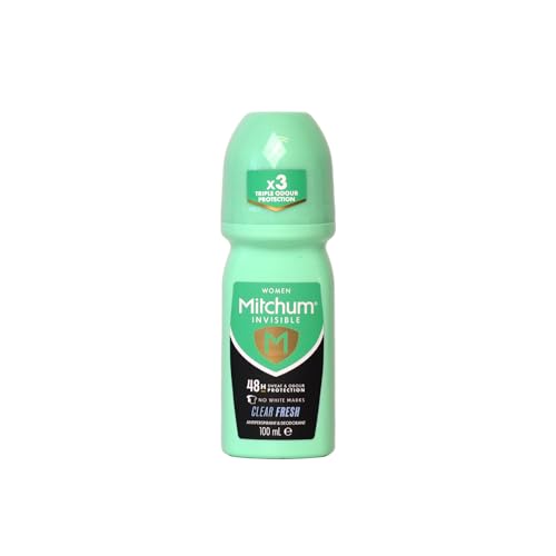 Mitchum Invisible Women 48HR Protection Roll On Deodorant & Anti-Perspirant No White Marks Alcohol Free Clear Fresh