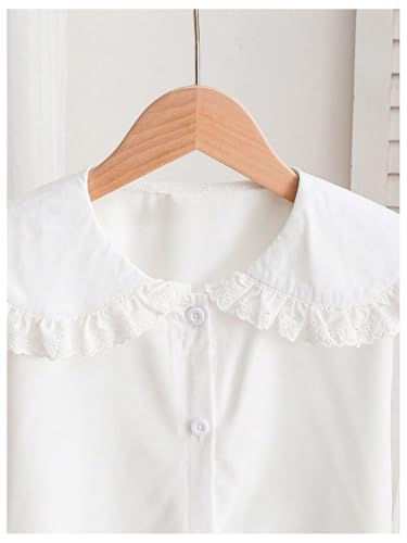 GORGLITTER Girl's Large Doll Collar Shirt Blouse Dressy Casual Long Sleeve Ruffle Button Up Shirt Tops Trendy 20253