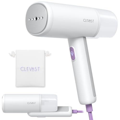 CLEVAST Travel Steamer for Clothes - Portable Handheld Garment Steamer for Clothing, Small Foldable Travel Size Fabric Wrinkle Remover, 30-Second Fast Heat Up, 1000W Powerful Steam Output (UKPLUG)