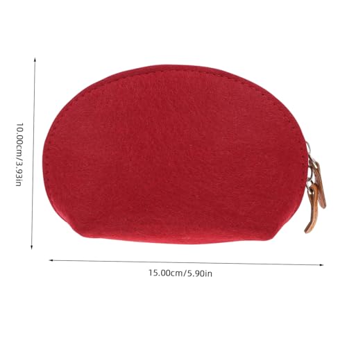 1Pc Stylish Red PU Sequined Coin Purse for Creative Shell Design Durable Wallet for Change and Cosmetics for4