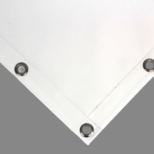 Lona Impermeable para Exteriores de PVC de 650 g/m² con Ojales Cada 50 cm y Refuerzo en el Borde, Lona de Plástico Impermeable a Prueba de Viento, Lluvia y Moho (3 X 2.5 m Blanco)