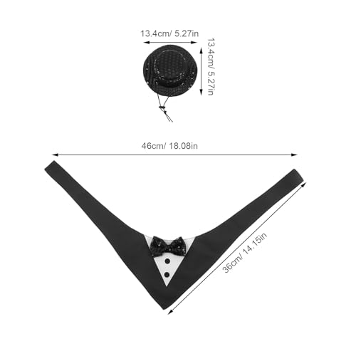 Set disfraz formal para perros y gatos con sombrero y bandana miniatura 7
