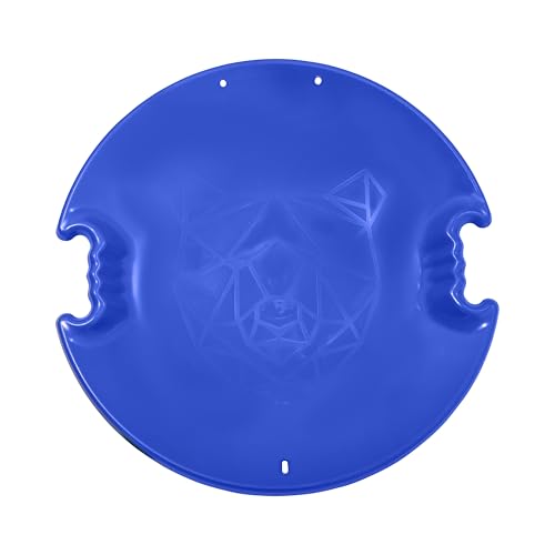 Superio Round Snow Saucer Sled, Blue Spiral 26" Avalanche Circle Plastic Sledding Disc, Winter Snow Fun for Kids and Adults