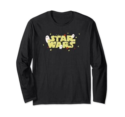 T-shirt Star Wars The Mandalorian Halloween manches longues avec logo hanté pour homme et femme