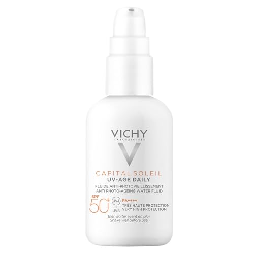 Protección Solar, Beauty Vichy Capital Soleil UV-Age Daily - Protector Solar Facial, Fluido Anti Edad con Vitamina E, FPS50+, 40 ml