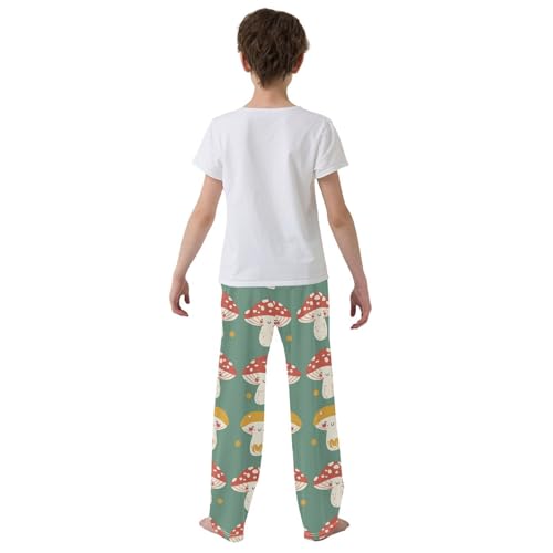 Mushroom Cute Teal Pajama Pants Long Sleep Pant Soft PJ Bottoms Sleepwear3