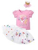 ADIRUN Baby Shark Toddler Girl Clothes 2T Toddler Fall Outfits for Girls Baby Shark Shirt Tutu Dress