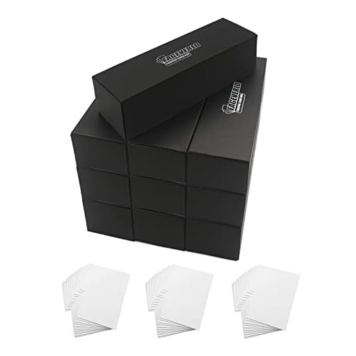 Fageverld Trading Card Storage Box with Dividers, 10 Count Cardboard Card Storage Box with 3 Pack of 10 Card Dividers, Card Boxes for Baseball Football Sports Cards, and Mtg Playing Cards, Black