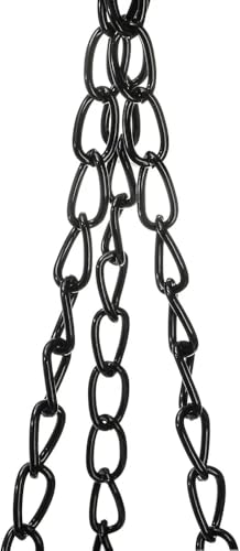 Image of SIRAAJ Pack of 2 Metal Hanging Flower Baskets with Chain - 8.7 Inch Round Decorative Planter Holders for Indoor & Outdoor Plants