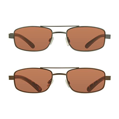Image of proSPORT Reading Glasses Tinted Full Lens Sun Readers Pilot Square Aviator NOT BIFOCAL