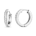 Produktbild MIORE Schmuck Damen, Creolen Silber 925, Ohrringe Silber mit Zirkonia Steinen, echt Silber Creolen, hoops ohrringe 16 mm, Silberschmuck Damen 925