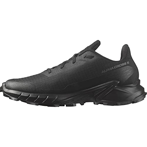 Salomon Alphacross 5 Herren Trailrunningschuhe, Starker Grip, Anhaltender Komfort, Vielseitige Performance, Black, 44 2/3