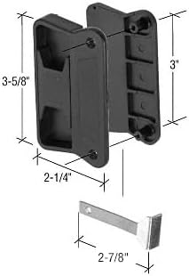 Sliding Screen Door Latch and Pull, Black, 3" Screw Holes for Superior Aluminum Doors