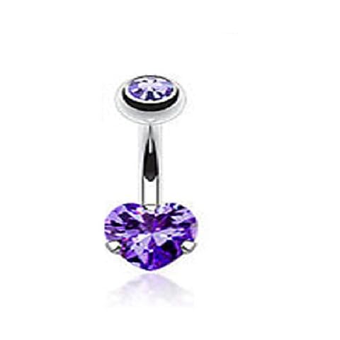 7ZACC Curved Barbell Christina Vertical Hood VCH Heart Jewelry Piercing 1/2 (PIRPLE) Cover